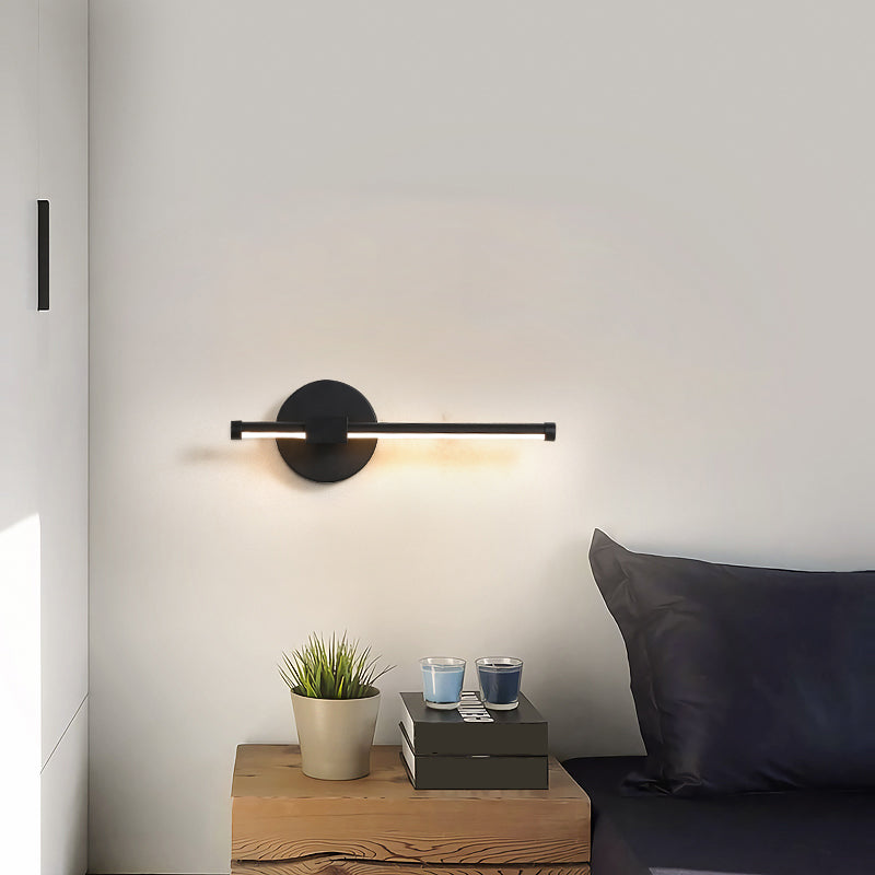 Metallic Led Stick Wall Sconce - Minimalist Bedside Lighting Solution