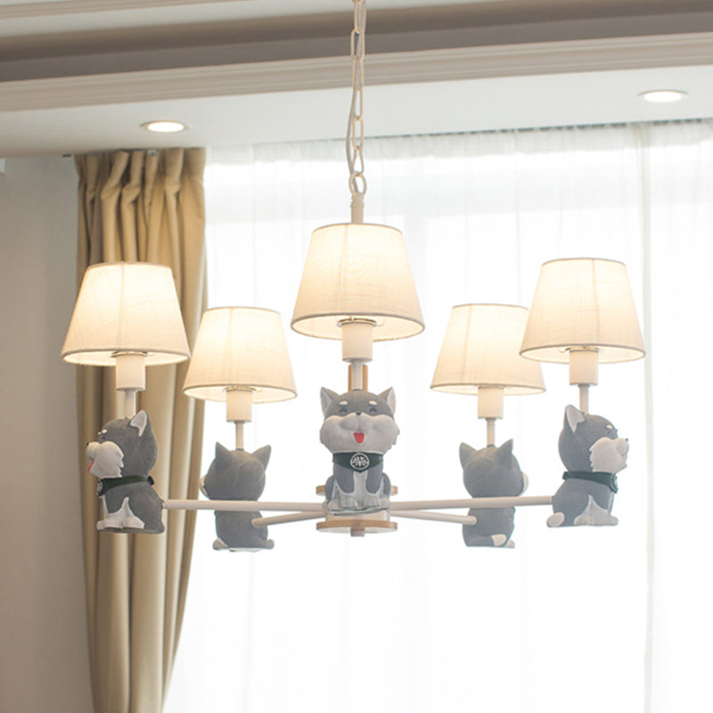 Modern Fabric Hanging Pendant Lights For Dining Room - Dog Ceiling Lamp