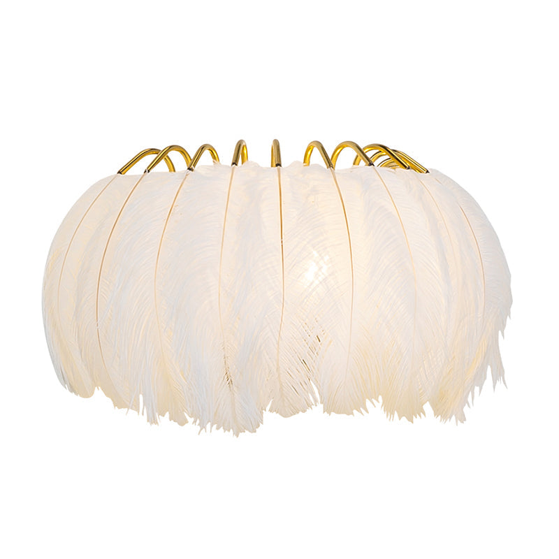 Feather Half-Round Minimalist Wall Sconce For Bedroom