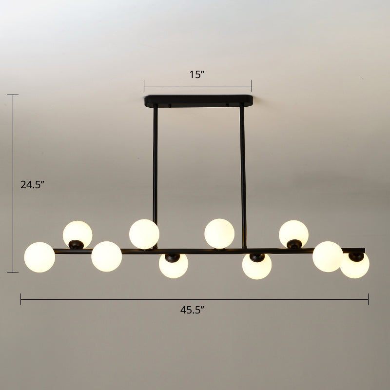 Modo Island Ceiling Light - Elegant Hanging Pendant For Dining Room 10 / Black