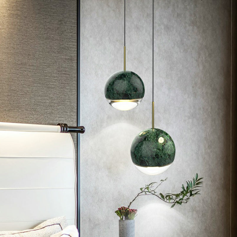 Modern Led Hanging Lamp With Nordic Marble Design - Perfect For Dining Room And Ceilings Glass
