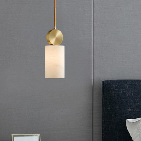 Minimalist Gold Marble Block Hanging Pendant Ceiling Lamp - Bedroom Lighting Solution