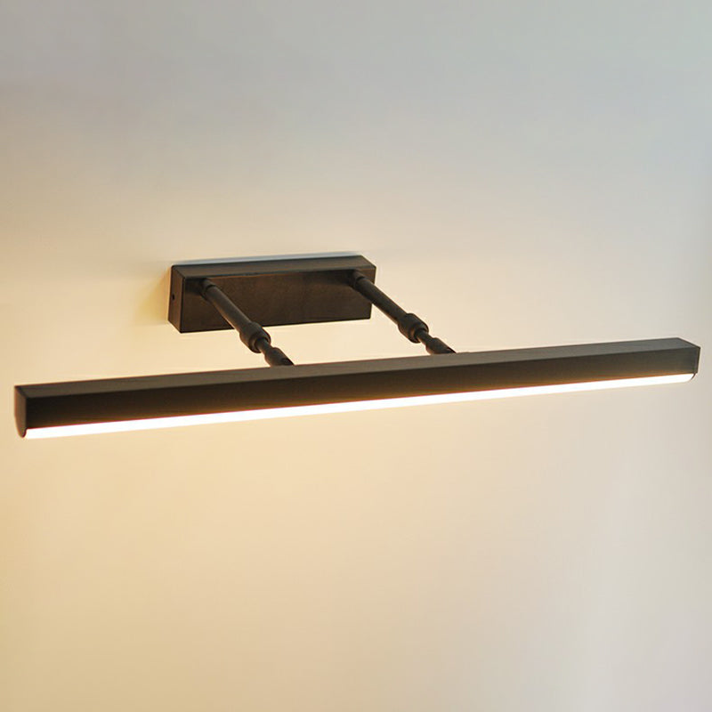 Modern Acrylic Bar Vanity Lamp: Adjustable Led Wall Mounted Lighting For Bath Black / 16 White