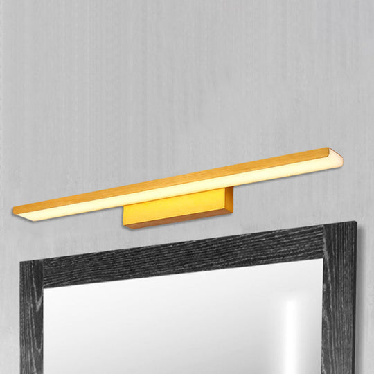 Modern Rectangle Led Vanity Light - Wall Mounted Aluminum Slim Fixture In Warm/White For Bathroom