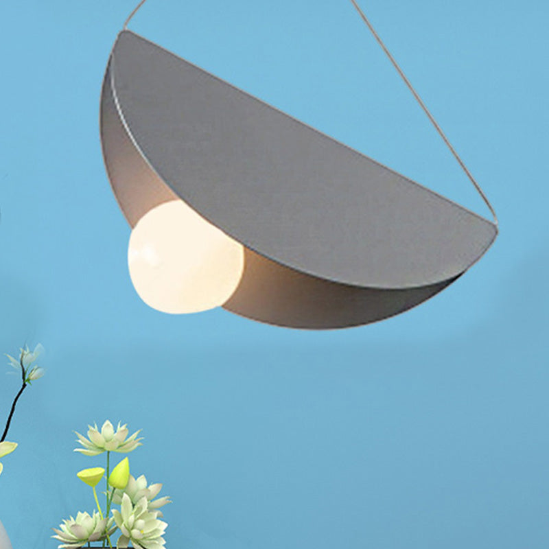 Nordic Style Fold Circle Pendant Light - Metal Suspension For Corridor And Cafe