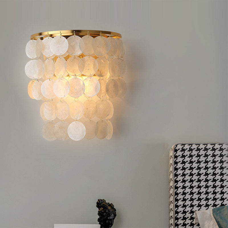 Minimalistic Shell White Led Waterfall Wall Lamp For Living Room Sconce Fixture