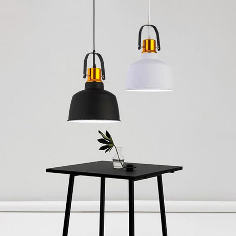 Nordic Style 1-Light Metallic Pendant Ceiling Light With Bowl Shade