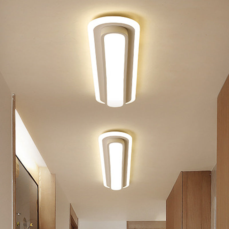 Contemporary Led Oval Ceiling Light With White/Warm Acrylic Diffuser - 19/23/31 Wide White / 19