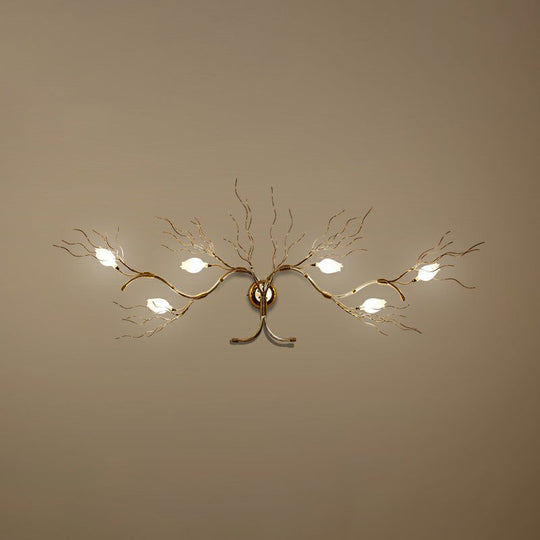 Art Deco Aluminum Sconce Light With 6 Bulbs For Living Room Wall Decor