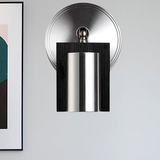 1-Light Bedroom Wall Sconce In Black With Metal Shade Warm/White Lighting / Warm