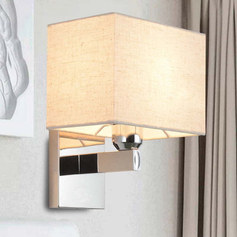 Modern Led Rectangle Wall Sconce In Chrome For Bedroom Lighting / No Switch