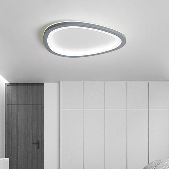 Ultra-Thin Nordic Acrylic Led Ceiling Light In Dark Grey Droplet Shape