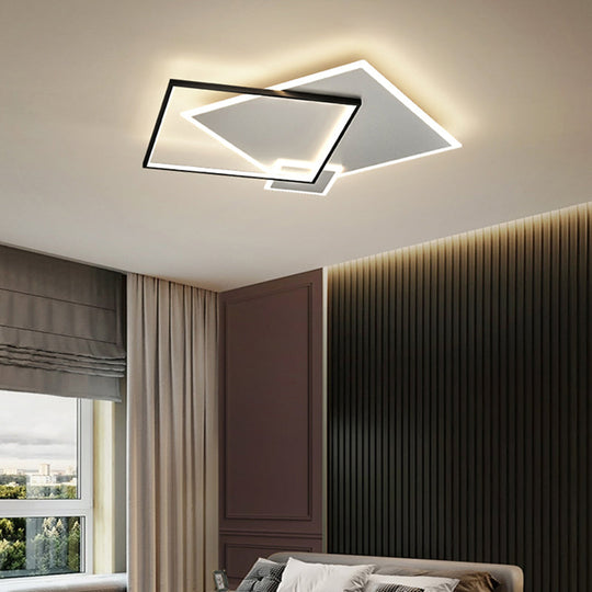 Bedroom Brilliance In A Stack: Minimalistic Led Metal Flush Mount Ceiling Ligh