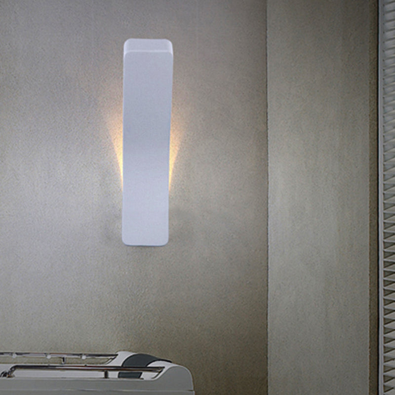 Sleek Metallic Bend Wall Mounted Led Lamp For Corridor With Warm/White Lighting White