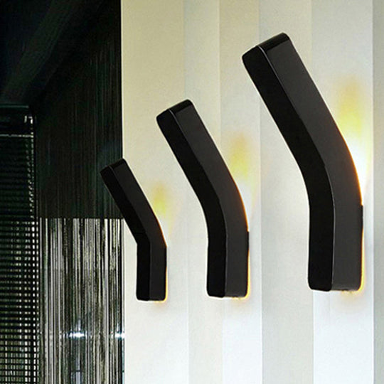 Sleek Metallic Bend Wall Mounted Led Lamp For Corridor With Warm/White Lighting