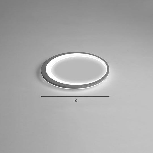 Ultrathin Flush Mount Led Ceiling Light Fixture - Nordic Style (Grey-White) Gray-White / 8 White