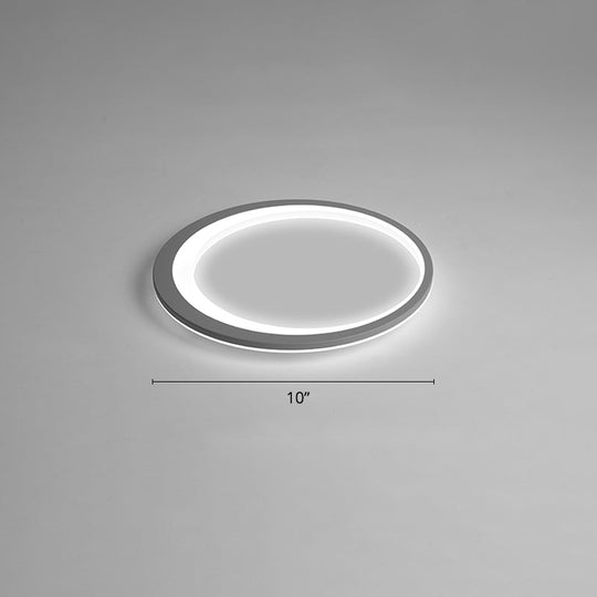 Ultrathin Flush Mount Led Ceiling Light Fixture - Nordic Style (Grey-White) Gray-White / 10 White