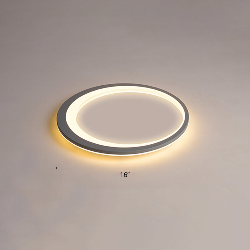 Ultrathin Flush Mount Led Ceiling Light Fixture - Nordic Style (Grey-White) Gray-White / 16 Warm