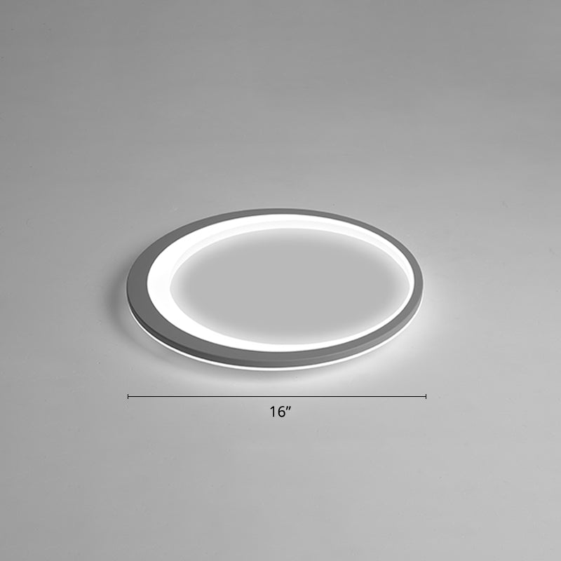 Ultrathin Flush Mount Led Ceiling Light Fixture - Nordic Style (Grey-White) Gray-White / 16 White