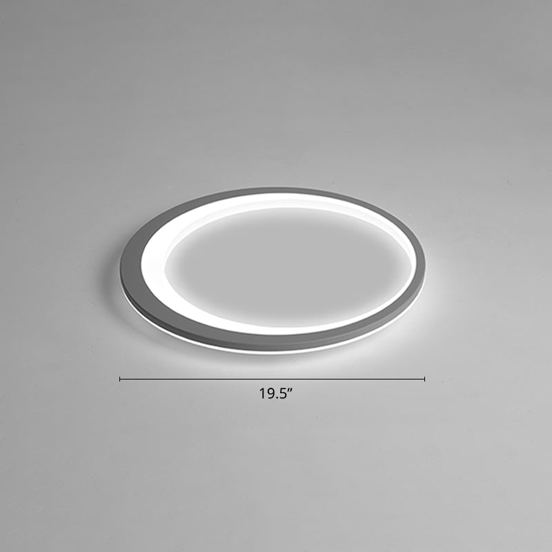 Ultrathin Flush Mount Led Ceiling Light Fixture - Nordic Style (Grey-White) Gray-White / 19.5 White