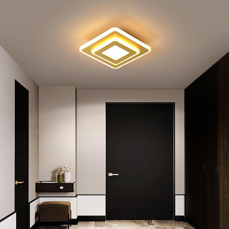 Modern Led Gold Plated Geometrical Ceiling Light For Hallway