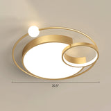 Nordic Moon Led Metal Ceiling Light For Bedroom Gold / 20.5 White
