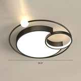 Nordic Moon Led Metal Ceiling Light For Bedroom Black / 20.5 Third Gear