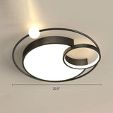 Nordic Moon Led Metal Ceiling Light For Bedroom Black / 20.5 White