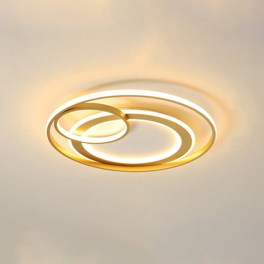 Modern Led Flush Mount Ceiling Light With Acrylic Circle Design For Simplicity In Bedroom Gold / 18