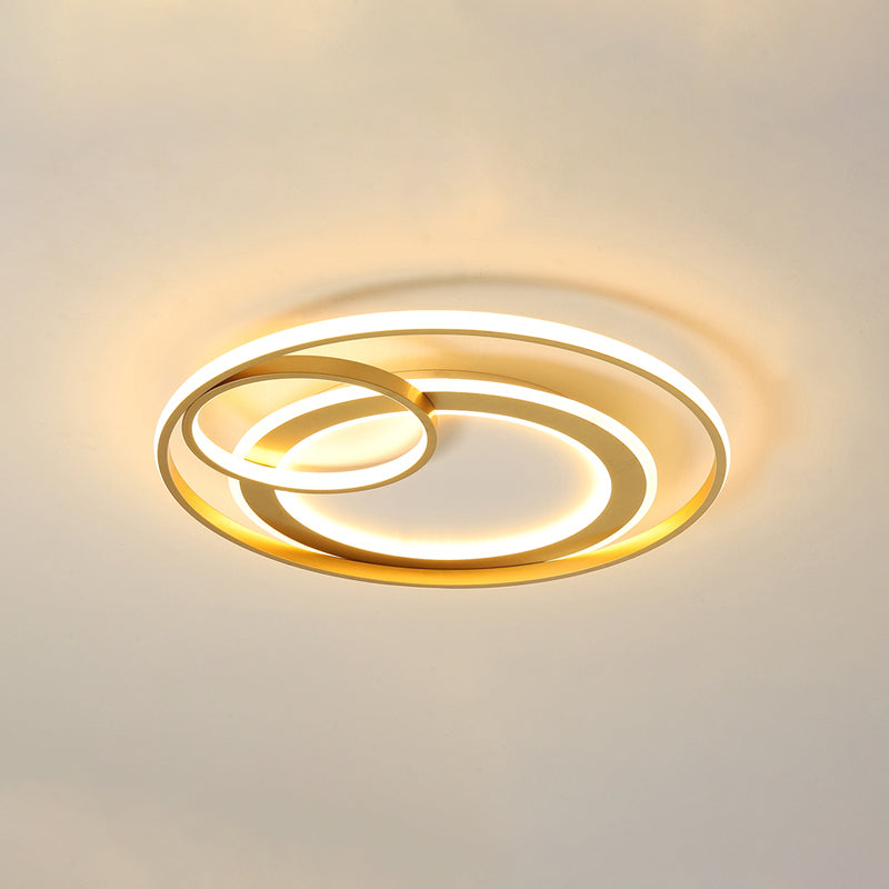 Modern Led Flush Mount Ceiling Light With Acrylic Circle Design For Simplicity In Bedroom Gold /
