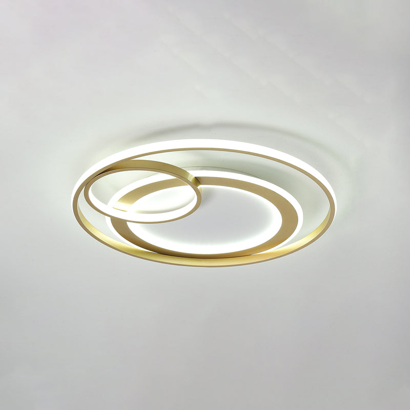 Modern Led Flush Mount Ceiling Light With Acrylic Circle Design For Simplicity In Bedroom Gold / 18