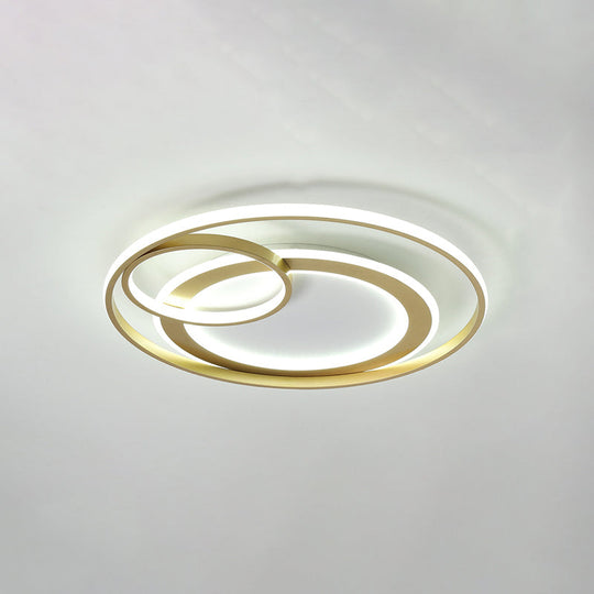 Modern Led Flush Mount Ceiling Light With Acrylic Circle Design For Simplicity In Bedroom Gold /