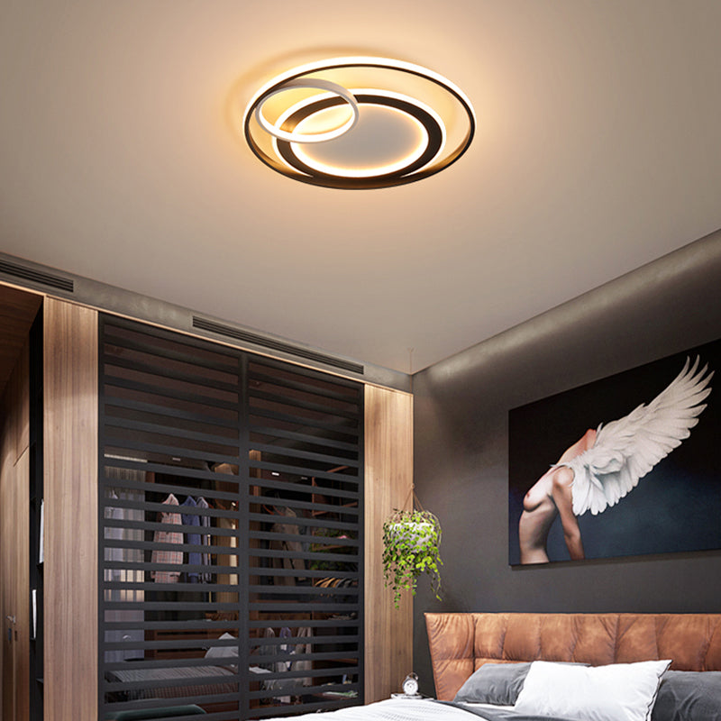 Modern Led Flush Mount Ceiling Light With Acrylic Circle Design For Simplicity In Bedroom