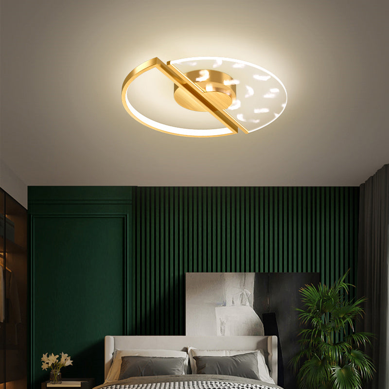 Modern Led Flush Ceiling Light With Acrylic Cover - Round Shape