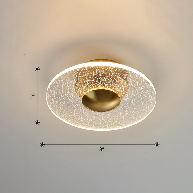 Postmodern Clear Acrylic Disc Semi Flush Mount Lamp Led Ceiling Light For Corridor / Warm