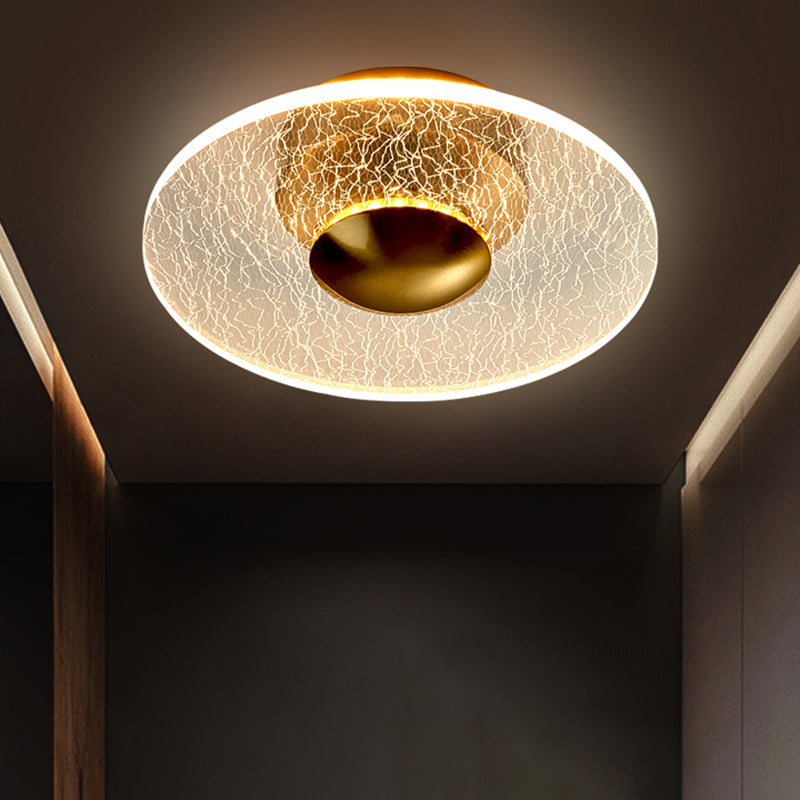 Postmodern Clear Acrylic Disc Semi Flush Mount Lamp LED Ceiling Light for Corridor