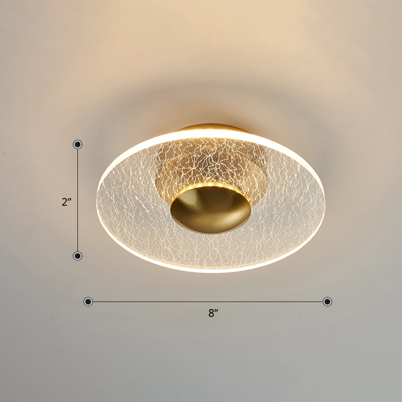 Postmodern Clear Acrylic Disc Semi Flush Mount Lamp Led Ceiling Light For Corridor