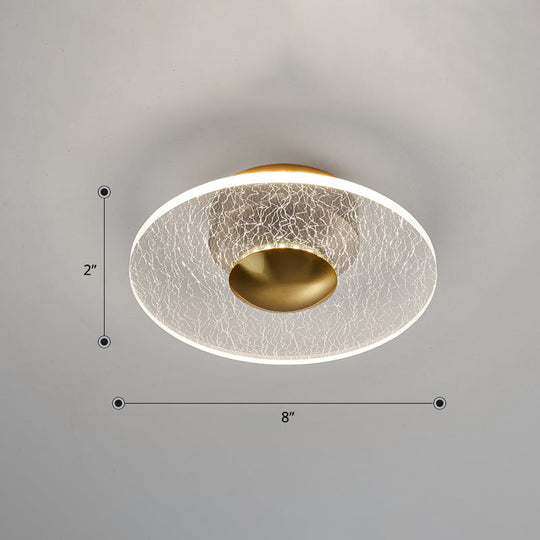 Postmodern Clear Acrylic Disc Semi Flush Mount Lamp Led Ceiling Light For Corridor