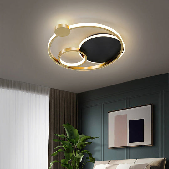 Modern Metal Led Flushmount Ceiling Lamp For Bedroom