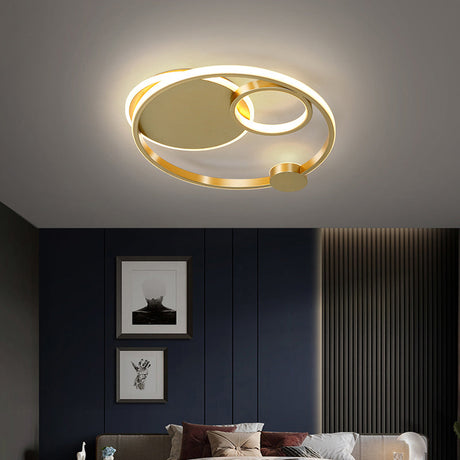 Modern Metal Led Flushmount Ceiling Lamp For Bedroom