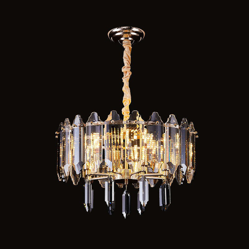 Minimalist Clear Crystal Ceiling Chandelier For Living Room - Elegant Round Suspension Lamp 10 /