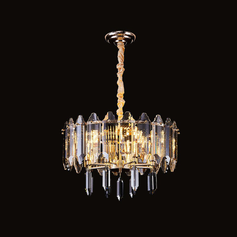 Minimalist Clear Crystal Ceiling Chandelier For Living Room - Elegant Round Suspension Lamp 8 /