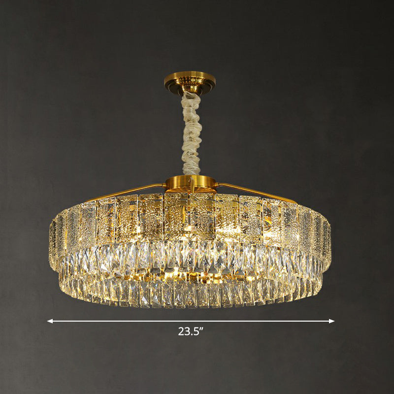 Modalight Circular Chandelier: Elegant Light Tan K9 Crystal Lamp For Bedroom 10 /