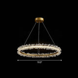 Simplicity Circle Led Chandelier With Crystal Beads - Elegant Pendant Lighting Fixture For Living