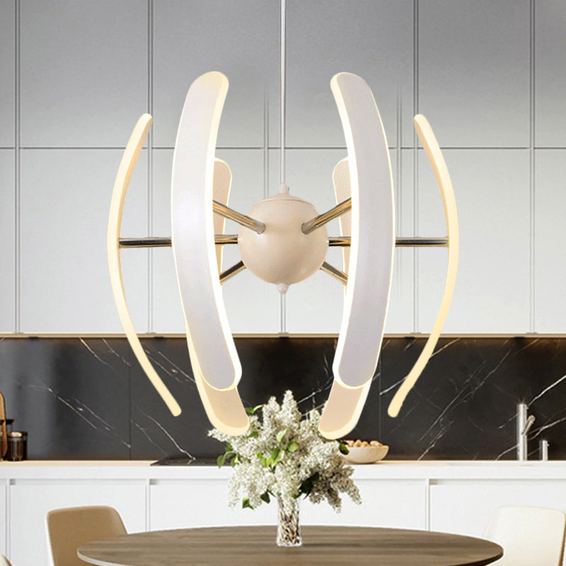 White Globe Pendant Chandelier - Postmodern Acrylic 1 Light Integrated Led