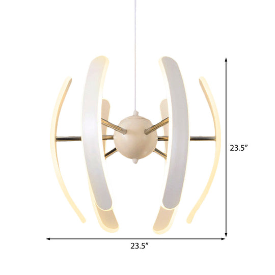 White Globe Pendant Chandelier - Postmodern Acrylic 1 Light Integrated Led