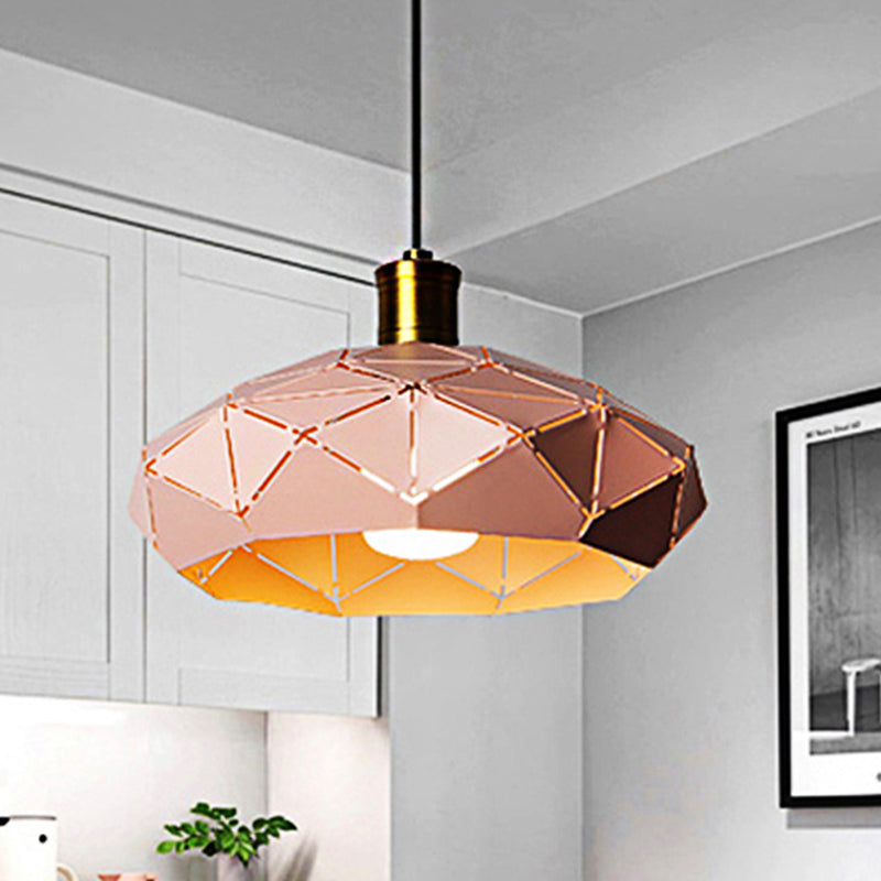 Macaron Facet-Shape Metal Pendant Light - Ideal for Kindergarten Decor