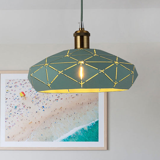 Macaron Facet-Shape Metal Pendant Light - Ideal for Kindergarten Decor