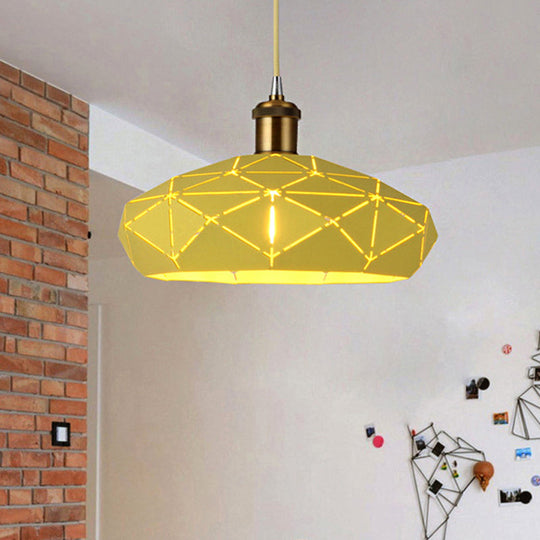 Macaron Facet-Shape Metal Pendant Light - Ideal for Kindergarten Decor