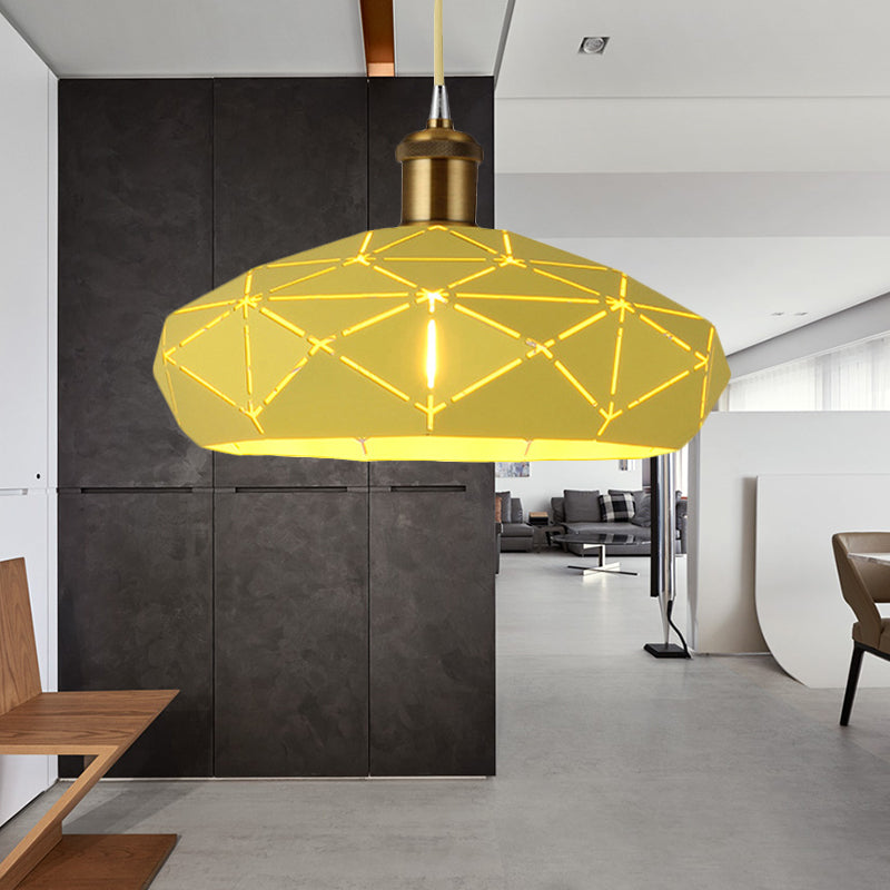 Metal Pendant Light With Macaron Facet Cap - Perfect For Kindergarten